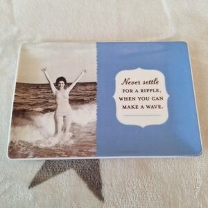 Never Settle Inspirational Shannon Martin Girl Designer Porcelain Trinket Tray